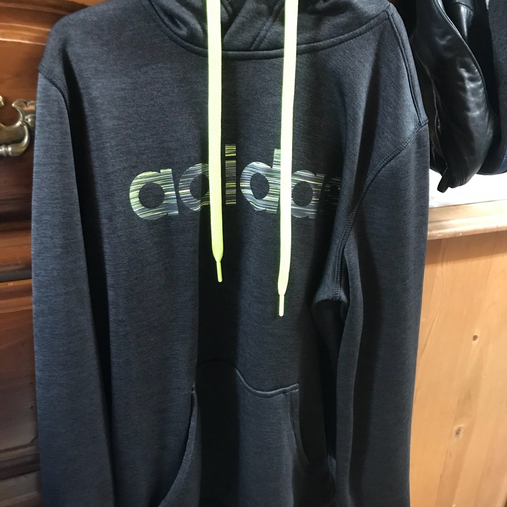 Grey & lime green adidas sweatshirt